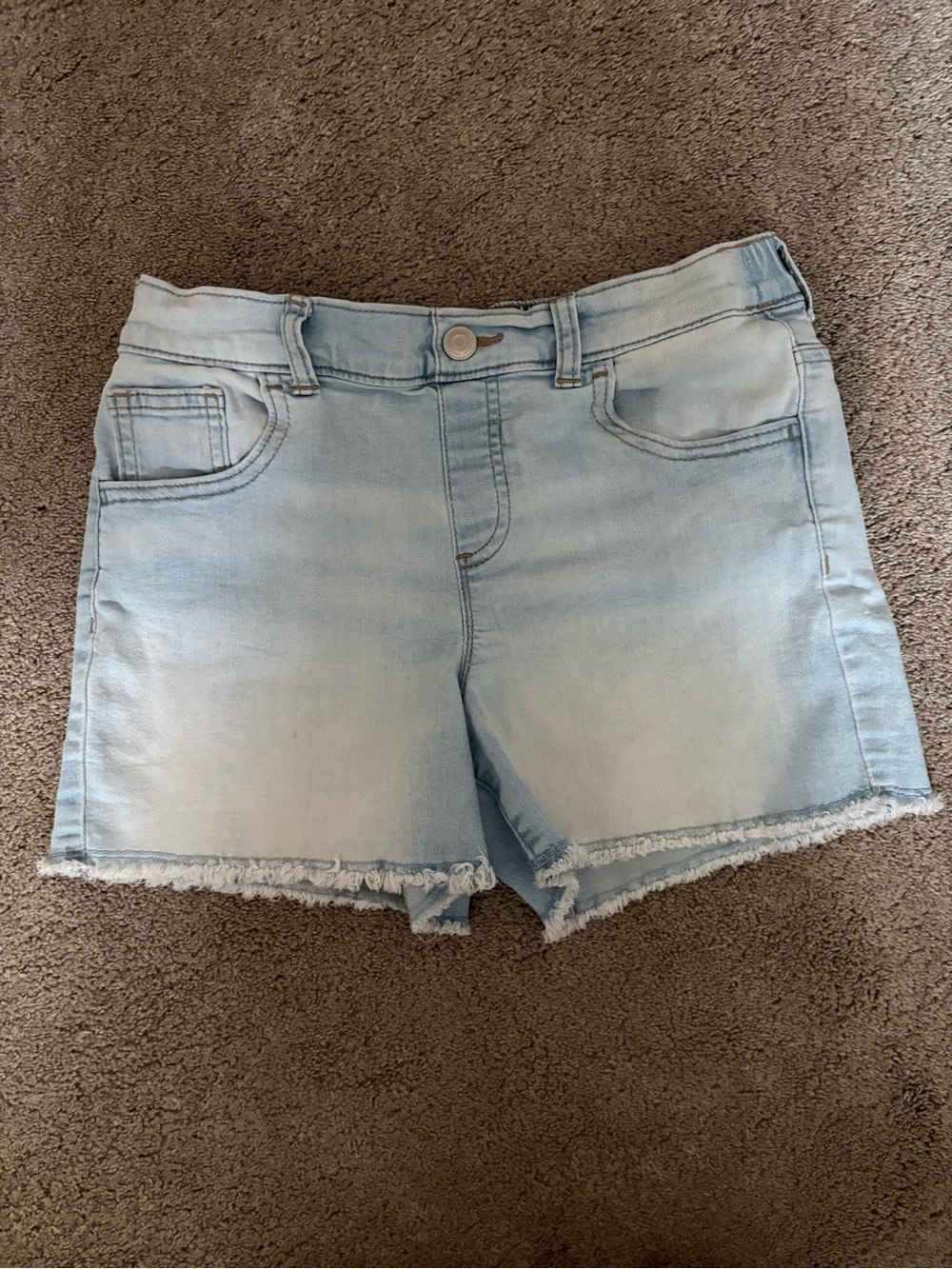 wonder nation Light Blue Denim Skort with Frayed Hem